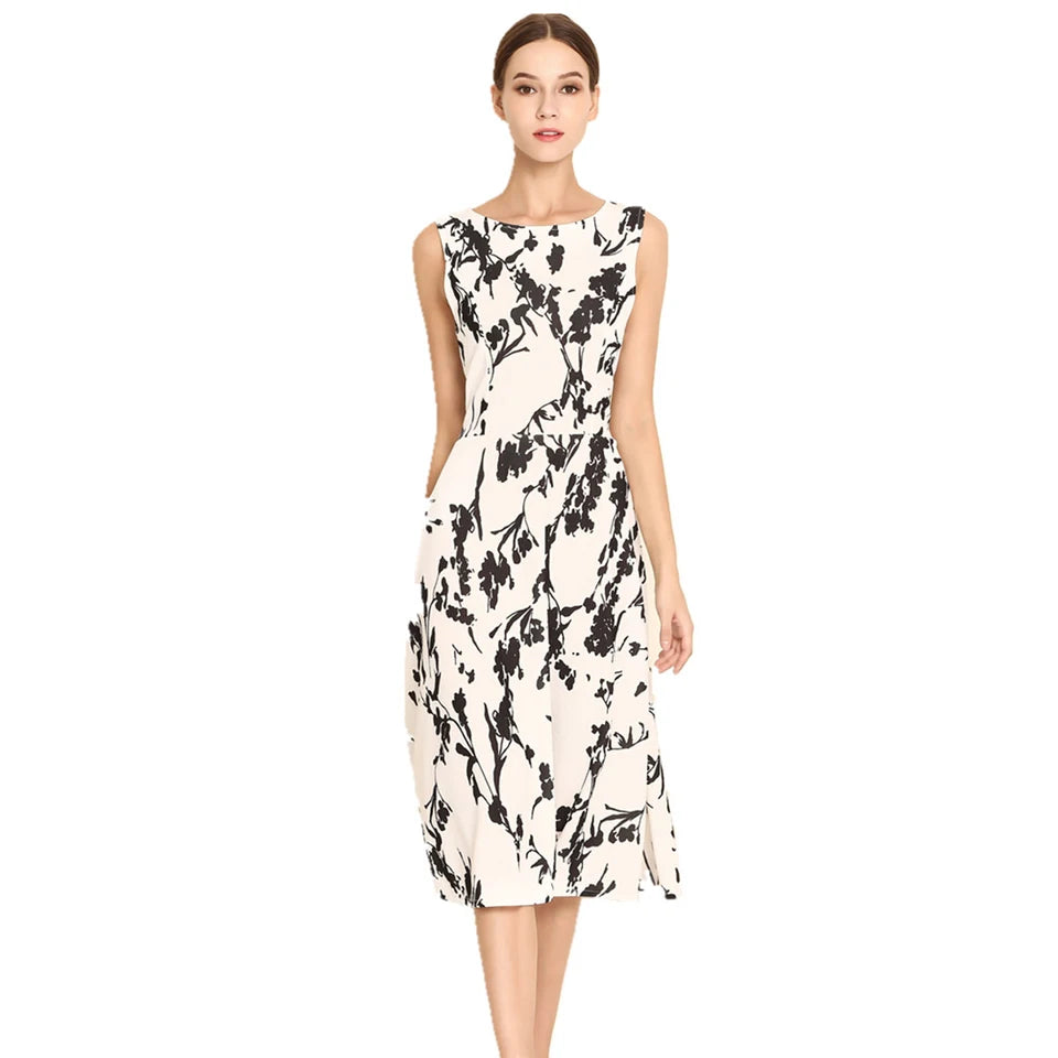 Floral Print Retro Swing Robe Dress – Vintage Rockabilly Summer Style