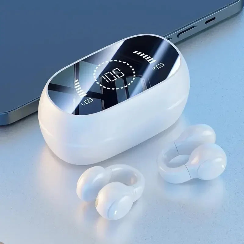 X51 Wireless Earbuds Bluetooth Headset with Charging Case, Bone Conduction Sport Design, Built‑in Mic