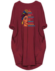 Plus Size Women's Short Sleeve O‑Neck Loose Casual Dress