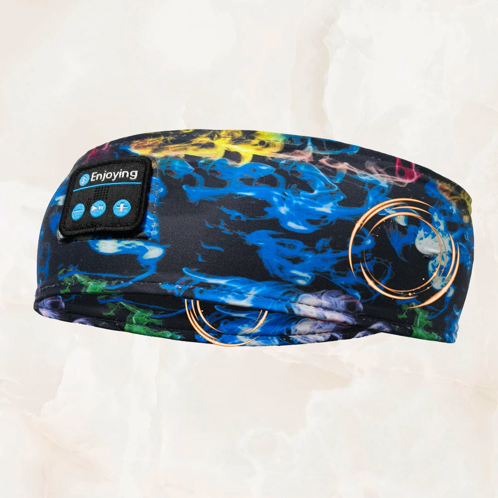 Elastic Wireless Bluetooth Headband with Built-in Earphones and Eye Mask