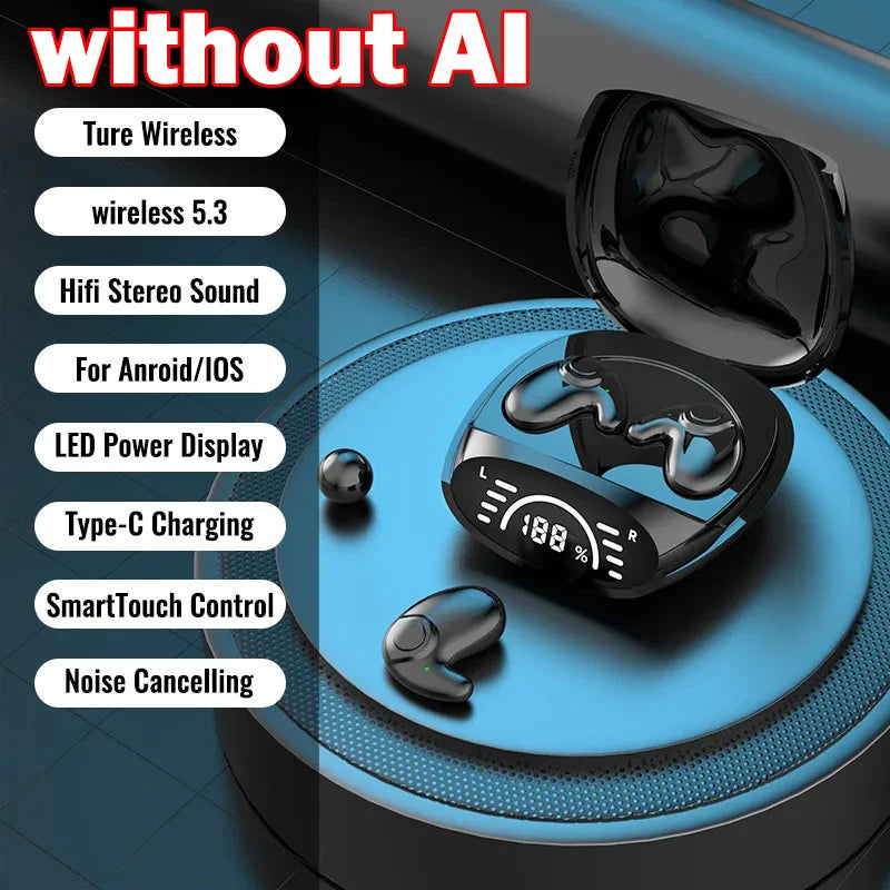 Bluetooth 5.3 AI Translation Wireless Earbuds with HiFi Sound and Noise Reduction – Supports 135 Languages, Sleep Headset