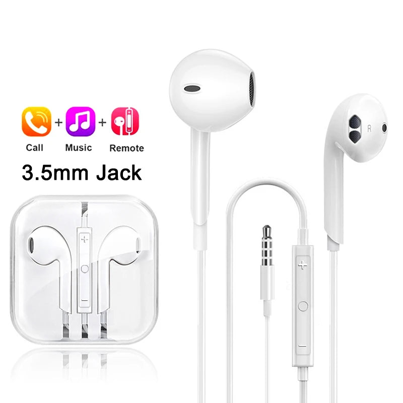 In‑Ear Wired Earbuds with 3.5 mm Connector and USB‑C Compatibility for iPhone, iPad, Android Smartphones, Laptops and Tablets