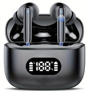 Bluetooth 5.3 TWS Earbuds with 40dB Noise Cancellation, Six-Microphone ENC, LED Display and Transparency Mode