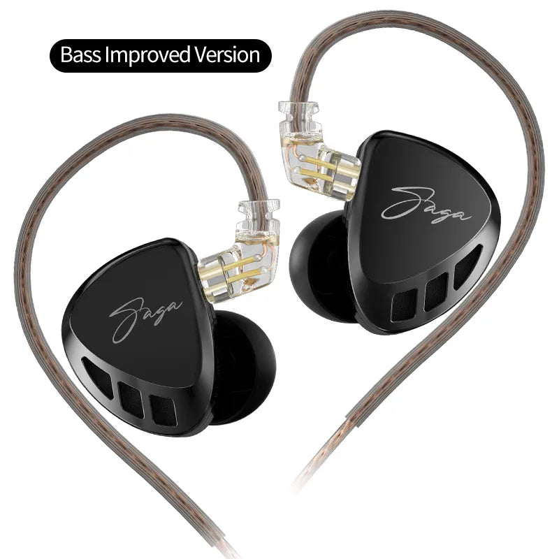 KZ Saga In Ear Earphones Two Different Tuning Music Headphones HiFi Stereo Bass Earbuds Sport Gaming Headset 2PINS Cable