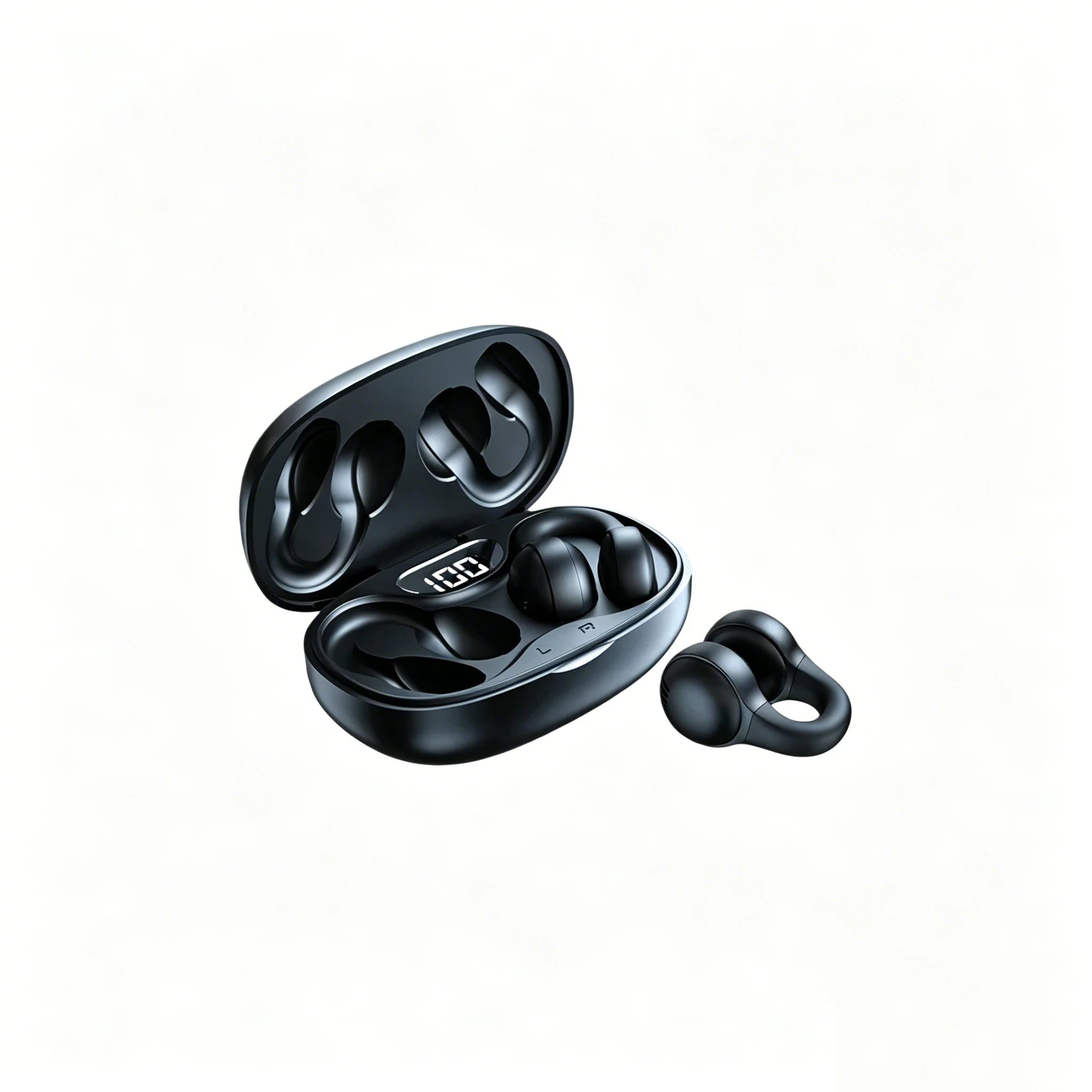 Ultra-Light Bone Conduction Clip‑On Earphones with Low‑Latency Gaming Mode and Digital Audio‑Video Sound