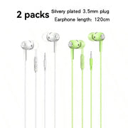 3.5mm Wired In‑Ear Headphones with Microphone, Bass‑Boosted HiFi Stereo Sound and In‑Line Controls – Pack of 1‑8