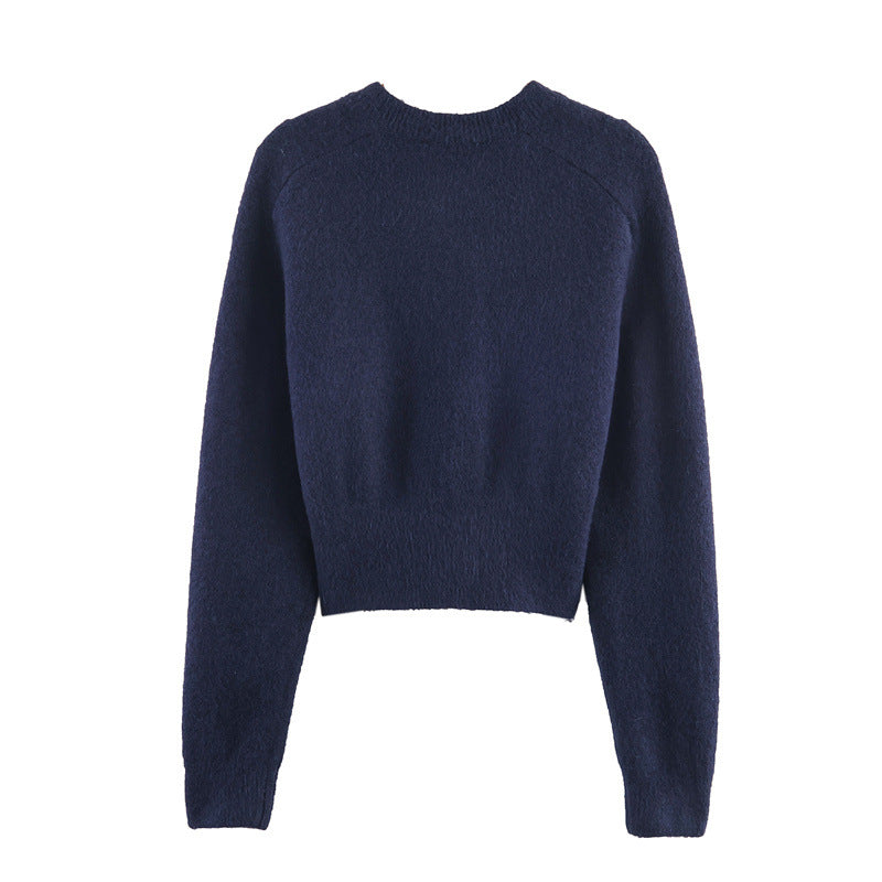 Fashion Temperament Women's Clothing Button Knitted Coat