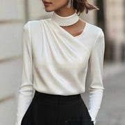 Chic Designer Commuter Long-Sleeve Shirt for Women