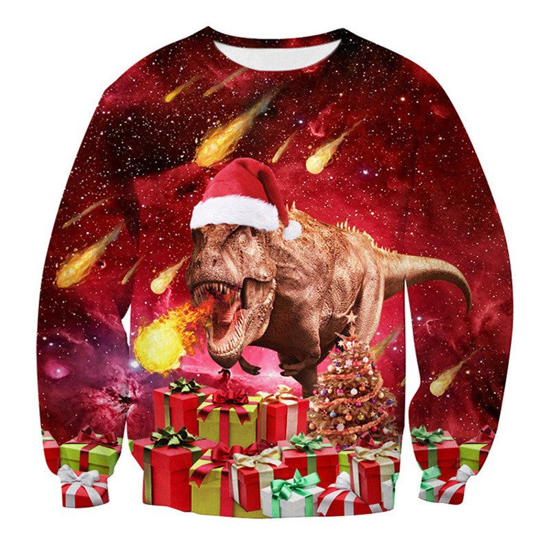 Festive 3D Print Christmas Couple Sweater