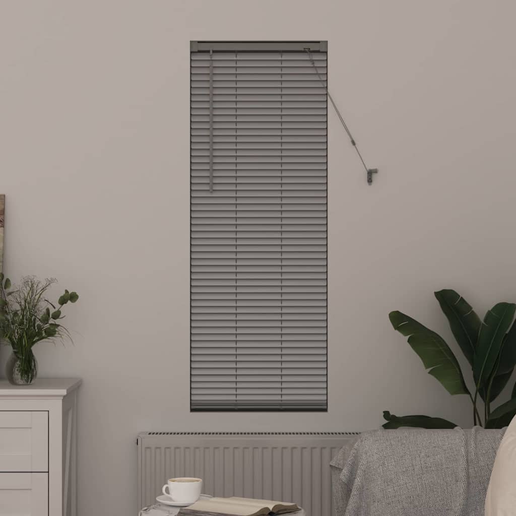 Window Blind with Curtains, Silver; Window Blind with