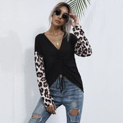 Patchwork Leopard Long‑Sleeve Top – Bold, Flattering, Cozy