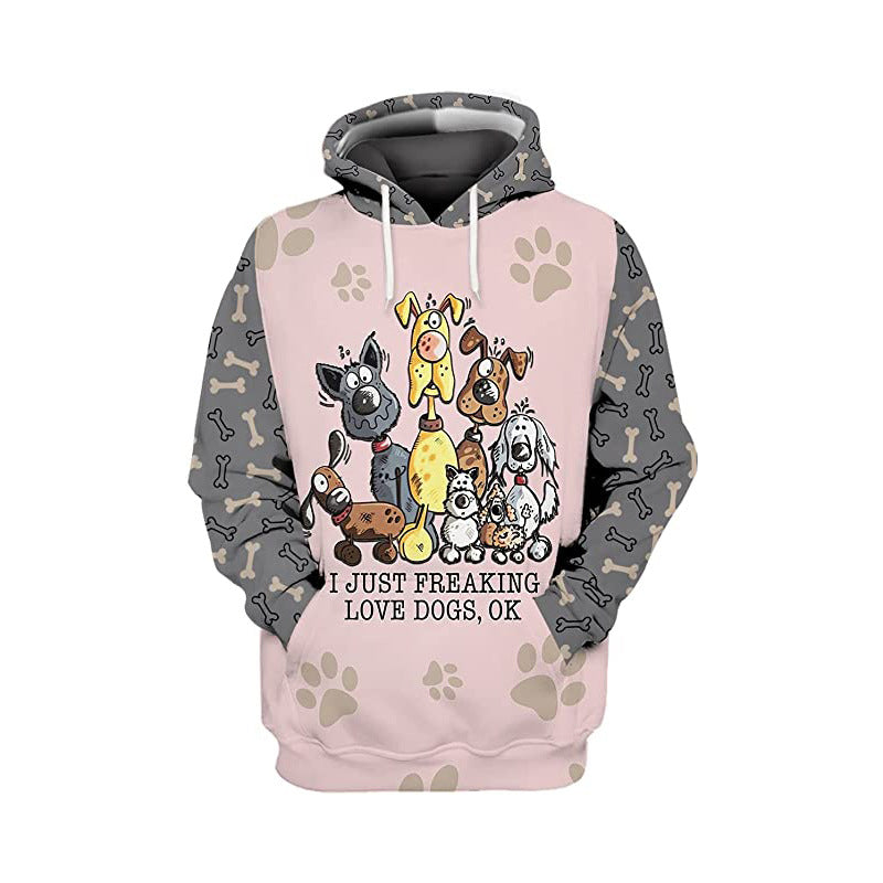 Europe And America Cat Dog And Cow Men's Casual 3d Digital Sweater