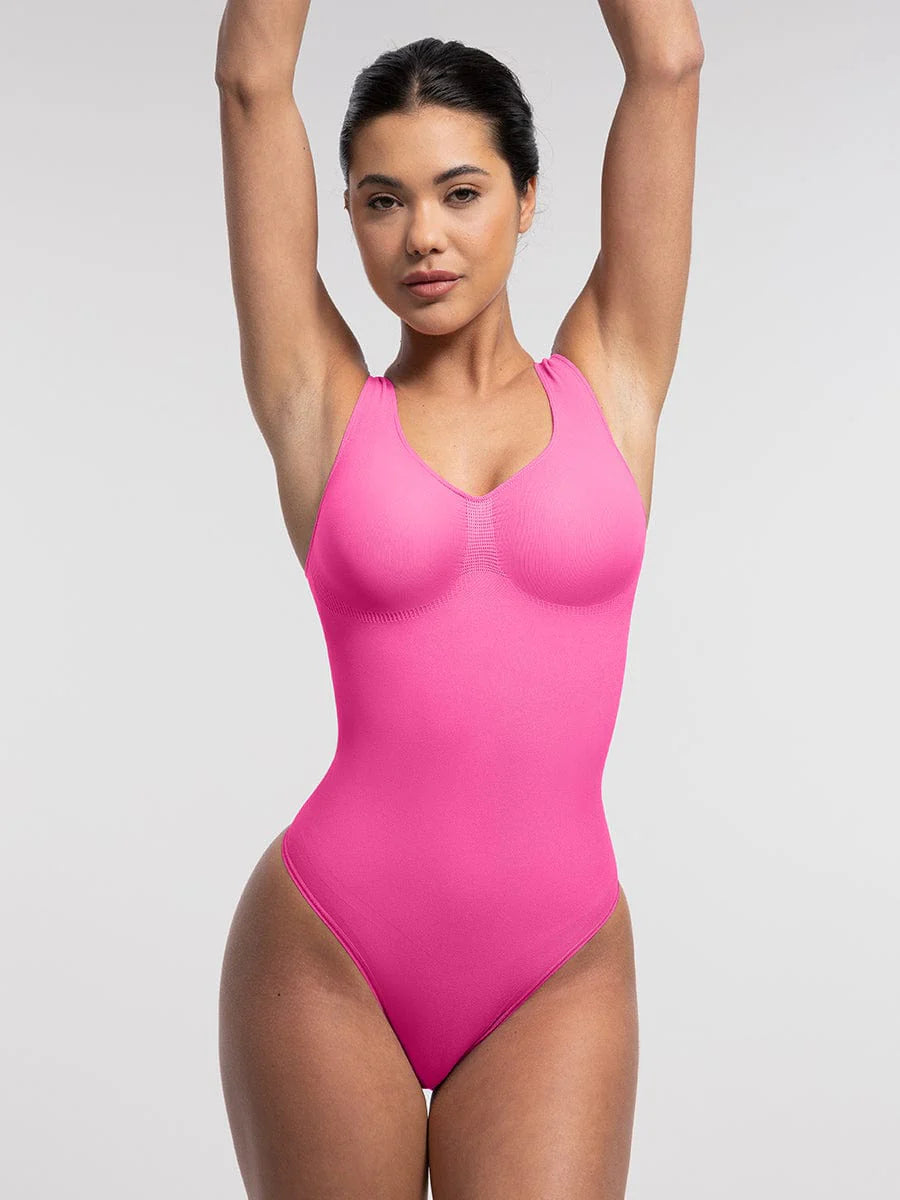 Seamless Tummy Control Thong Bodysuit with Bust Support