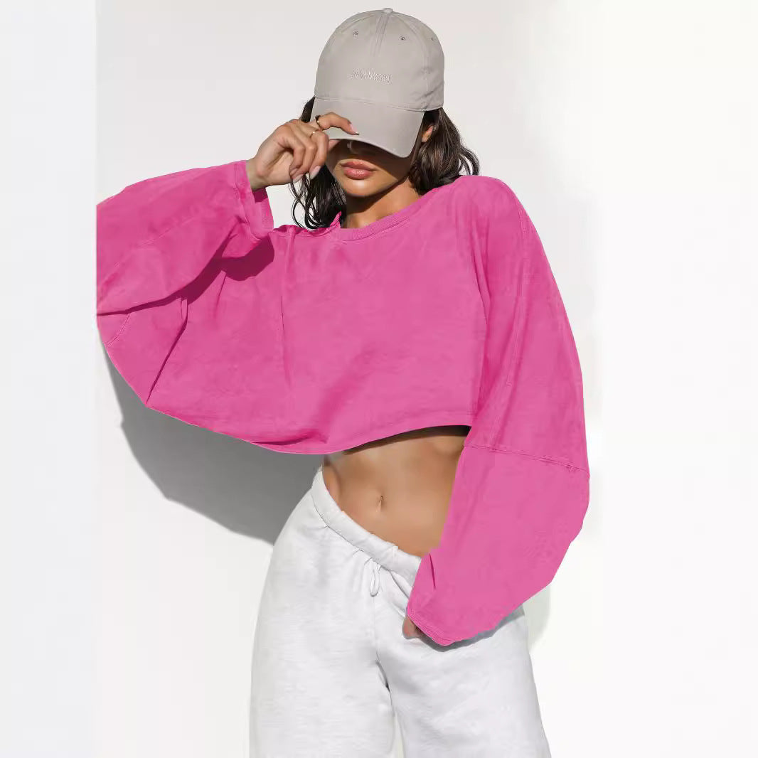 Chic Distressed Round Neck Women's Pullover Sweater