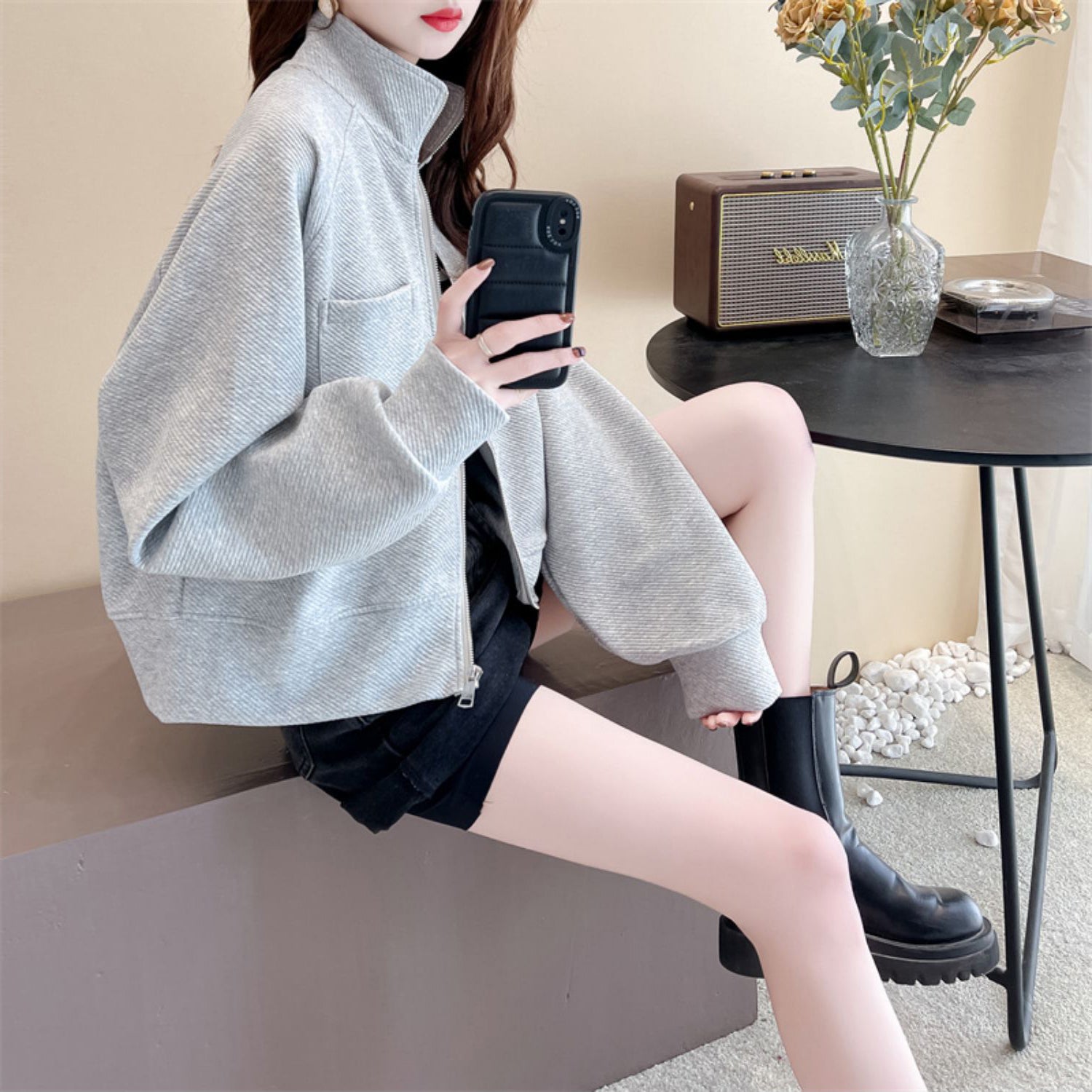 Cozy Slouchy Open-Front Casual Cardigan Top