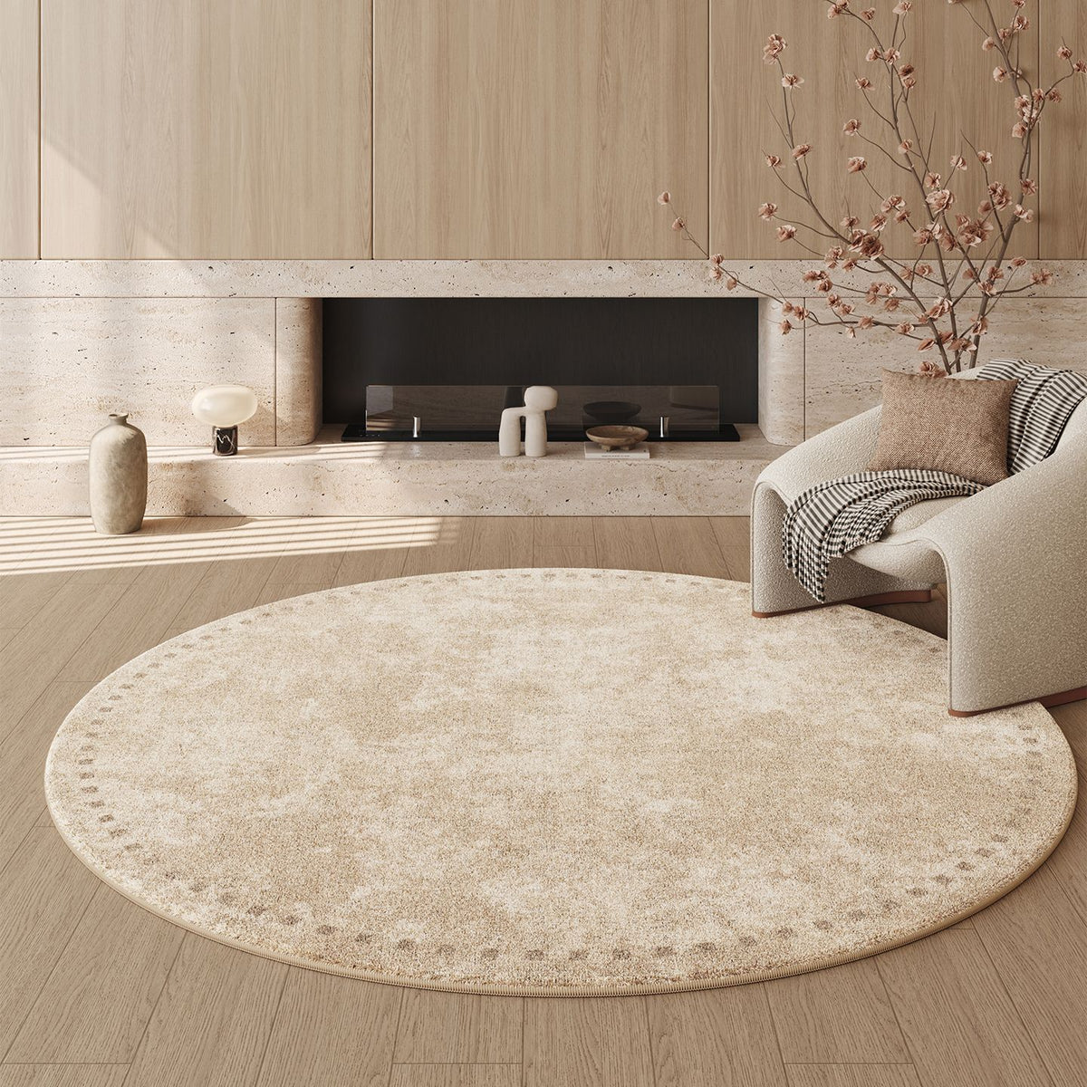 Living Room Simple Round Cashmere-style Rug