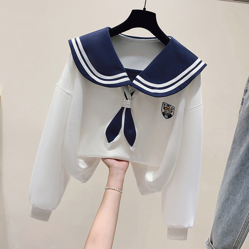 Korean Style Fake Two-Piece Sweater for Women