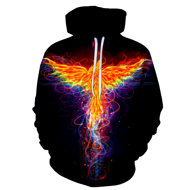 Flame Phoenix 3D Casual Loose Hoodie