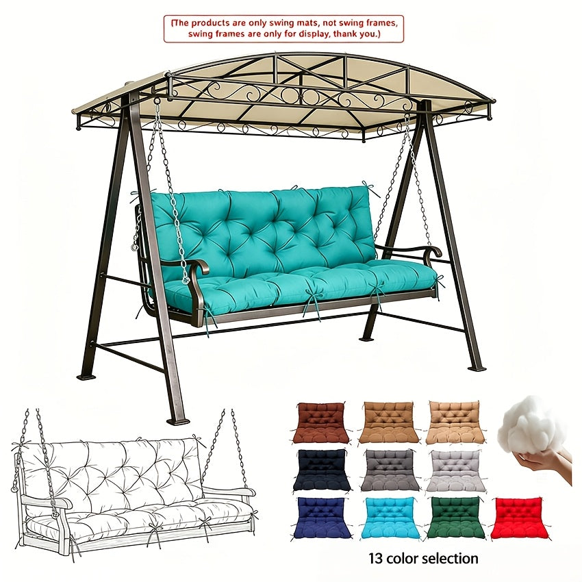 Waterproof Porch Swing Cushions 60 Inch • 2 3-Seater Replacement For Outdoor Furniture • With Backrest And Straps • Thick 5" Swing Seat Bench Cushion • Cushion Ties For Patio, Garden & Backyard • Dark Green 60''×40
