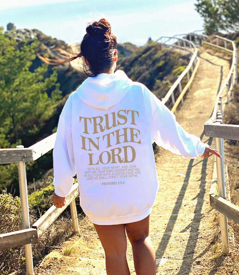 Letter Print Casual Long Sleeve Sports Hoodie