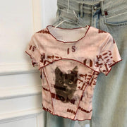 Tie‑Dye Mesh Hollow Short‑Sleeve T‑Shirt – Light & Breathable