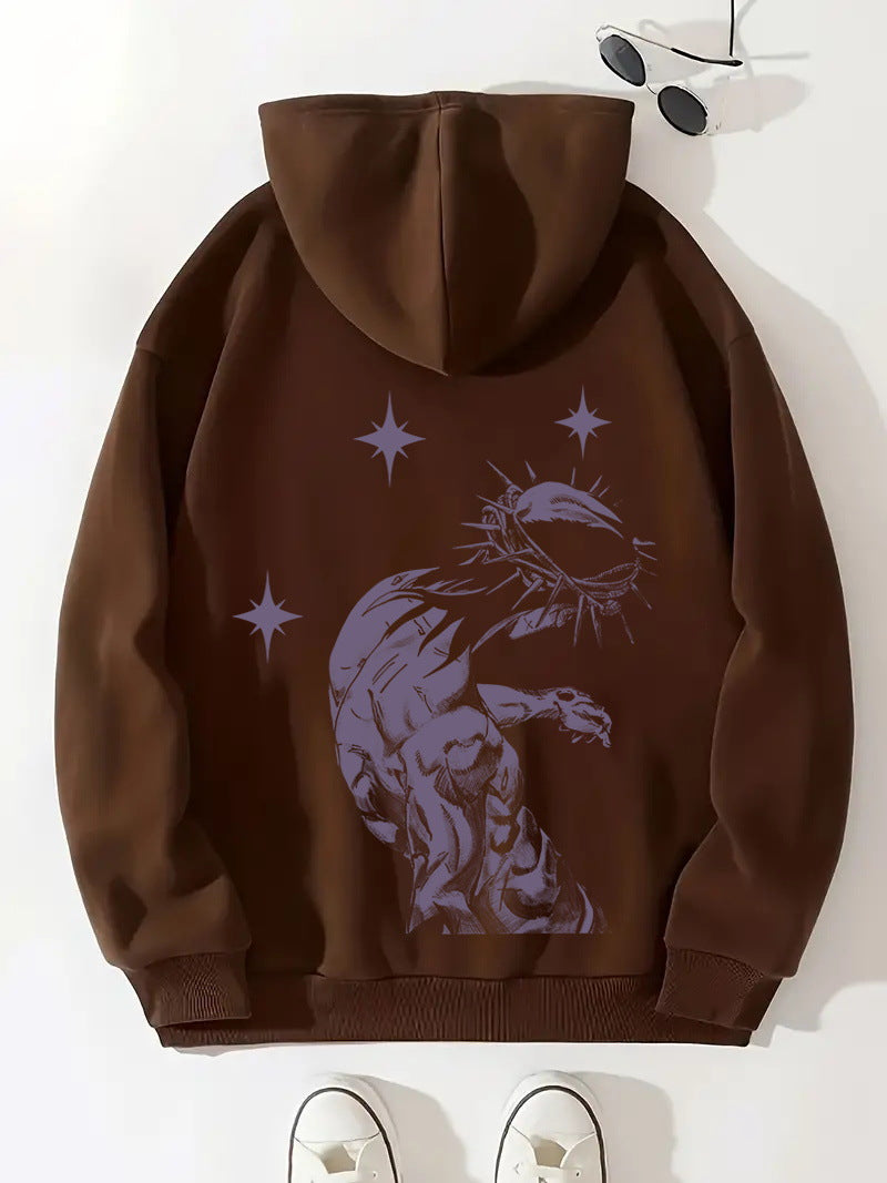 Cozy Jesus Letter Print Brushed Hoodie for Women
