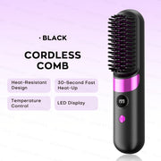4-Temperature USB-C Hair Straightener and Curling Brush