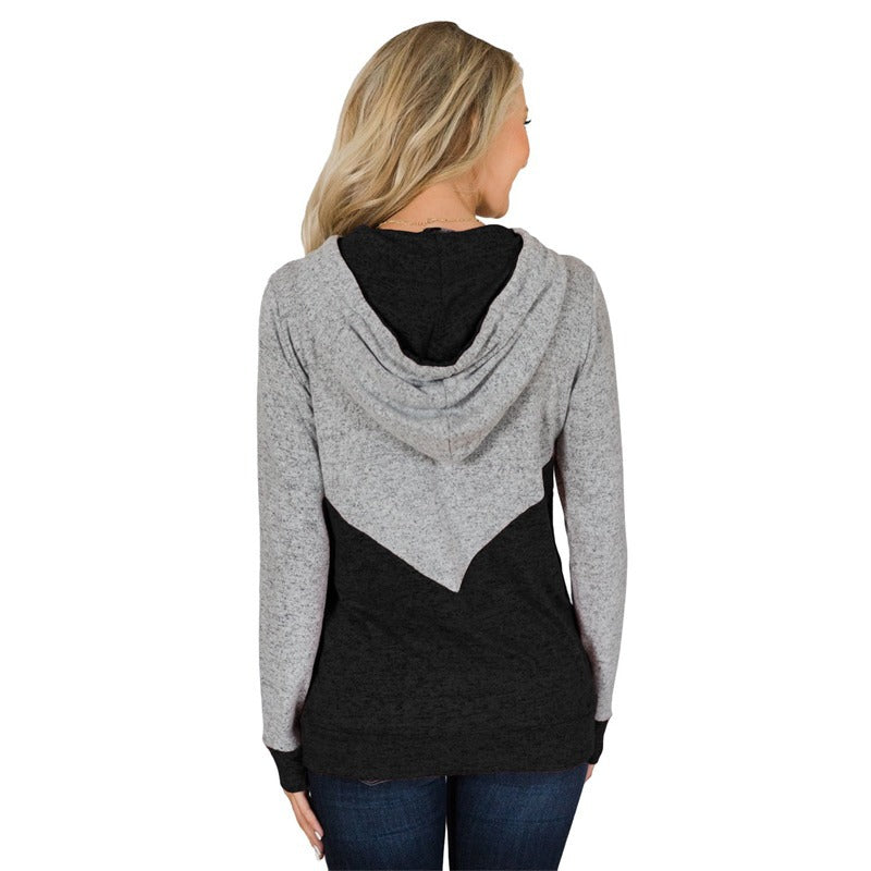 Women's Colorblock Patchwork Cotton Pullover Sweater