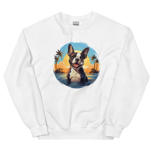 Hawaii Vibe Boston Terrier Graphic Sweatshirt