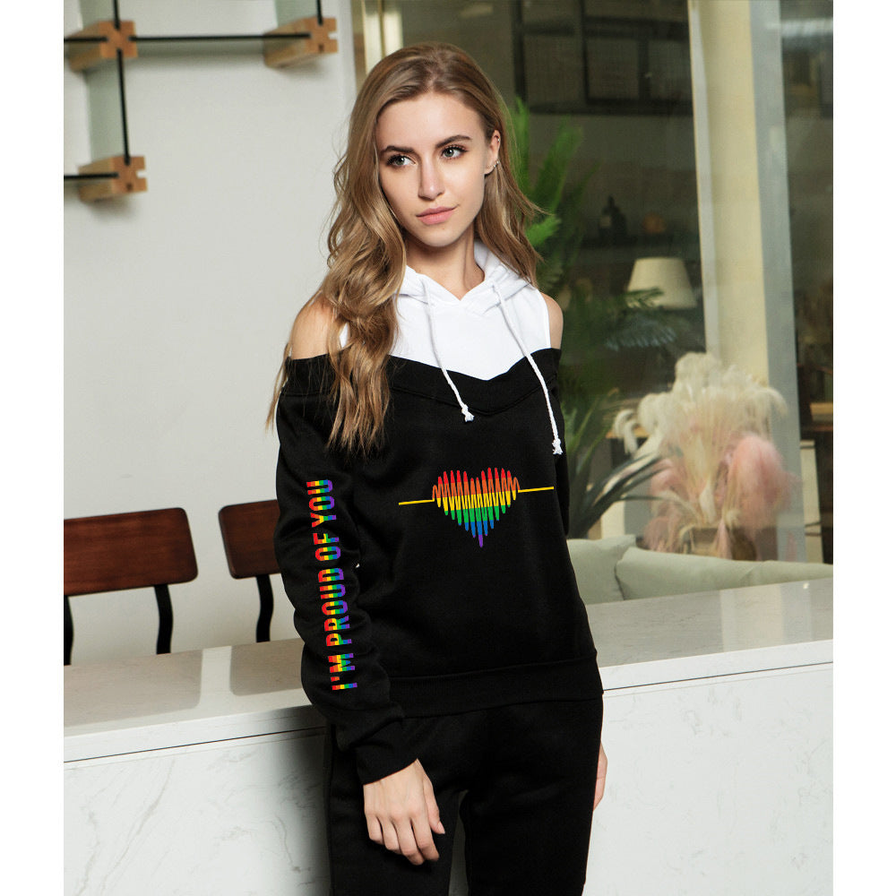 Women's Off-the-Shoulder Casual Pullover Hoodie