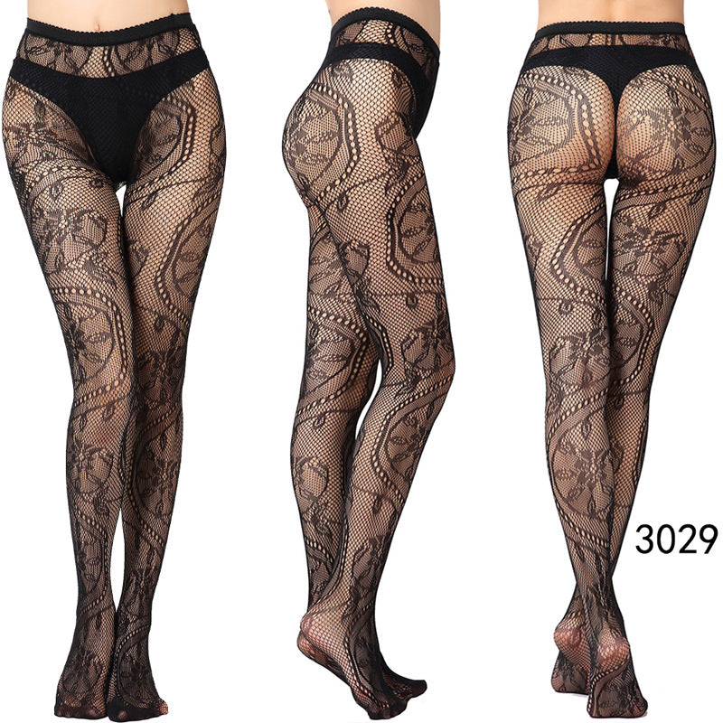 Vintage Tattoo Lace Hollow Net Socks for Women