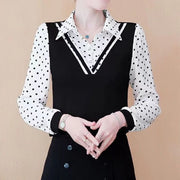 Fake Two-piece Student Base Shirt Plus-size Top
