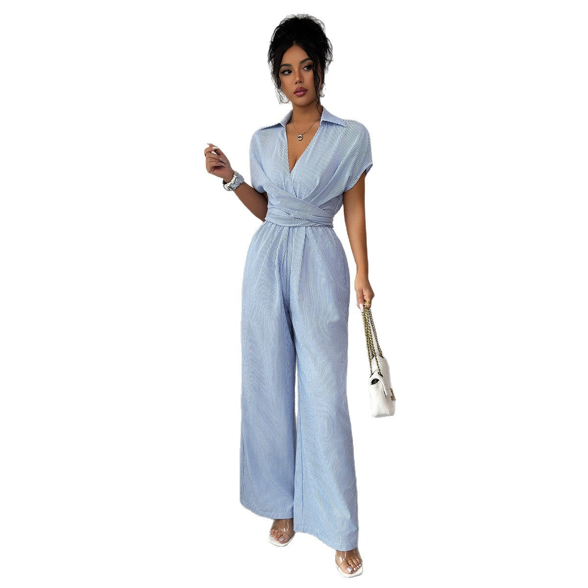 Women's Waist-Cinched Loose Sleeveless Jumpsuit