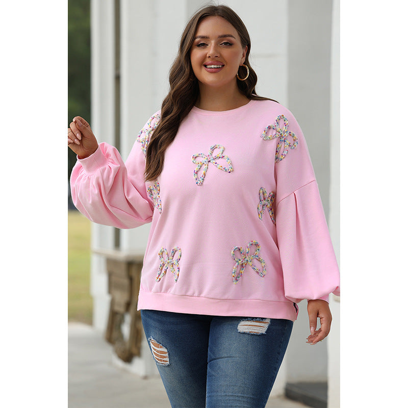 Cozy Bow Crewneck Pullover Sweatshirt