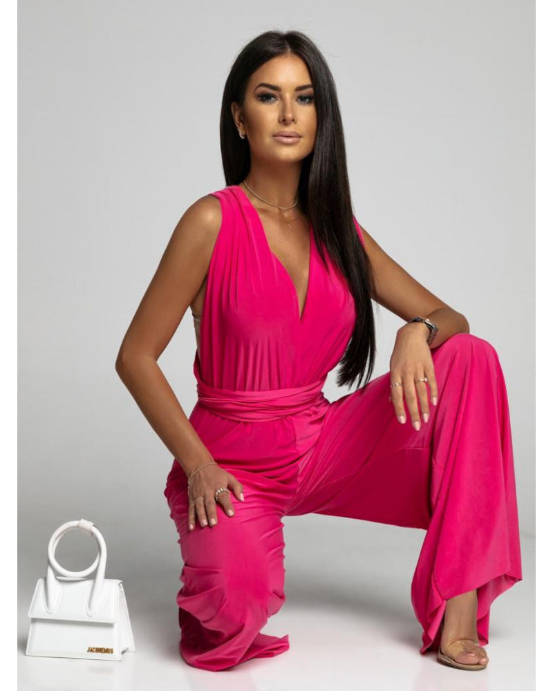 Deep V-neck Sleeveless Backless Siamese Suit