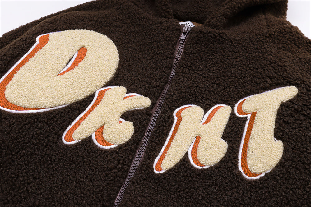 Teddy Bear Ear Hooded Lamb Wool Winter Coat
