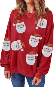 Sparkly Santa Claus Sequin Christmas Sweatshirt