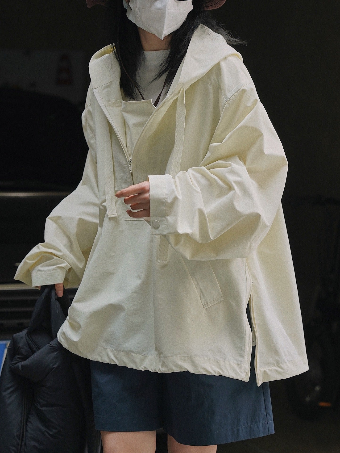 Korean Style Slim Hooded Windbreaker Jacket