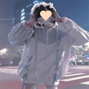 Japanese Soft Girl Watercolor Hooded Jacket & Sweater
