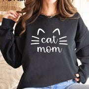 Cat Mom Cute Cartoon Graphic Pullover Sweatshirt