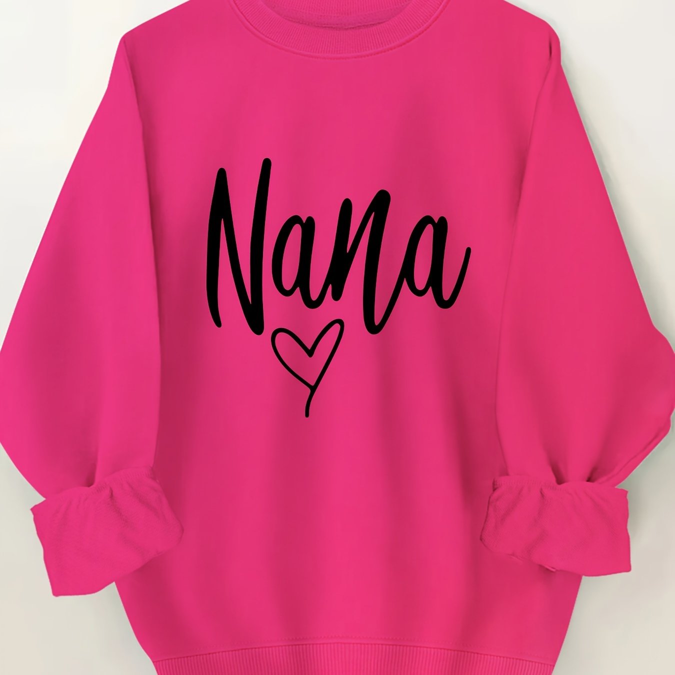 Plus Size Round Neck Letter Print Sweatshirt