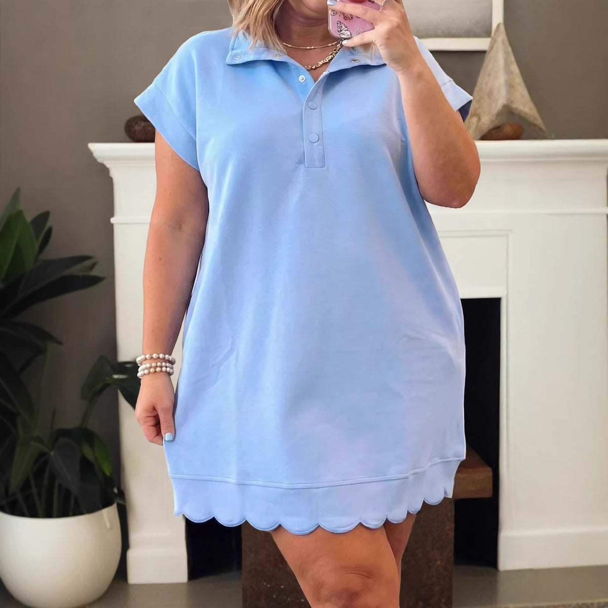 Womens Fashionable Solid-color Short Dress