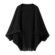 Knitted Cardigan Women's Outerwear Cloak Cape Jacket
