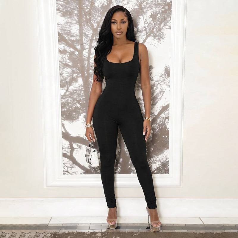 Chic Polka-Dot Slimming Jumpsuit for Women