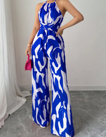 Bold Zebra Print Suspender Jumpsuit for Women