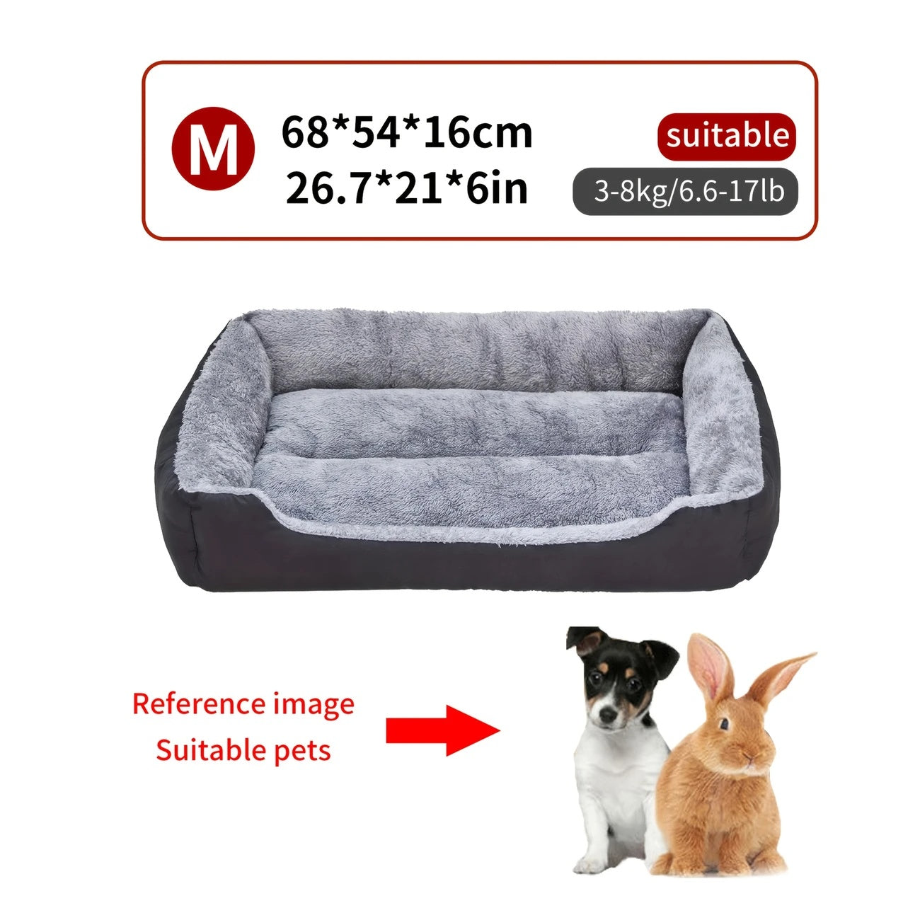 Extra For Large Dog Bed For Medium & For Large Dogs - Heavy-Duty Orthopedic Pet Bed With Non-Slip Base, Soft Cushioned Interior, Washable Surface - Extra Long 26.7X21.2 Inch, Black - Ideal For Seni...