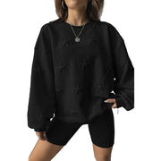 Geometric Casual Loose Round Neck Pullover for Women