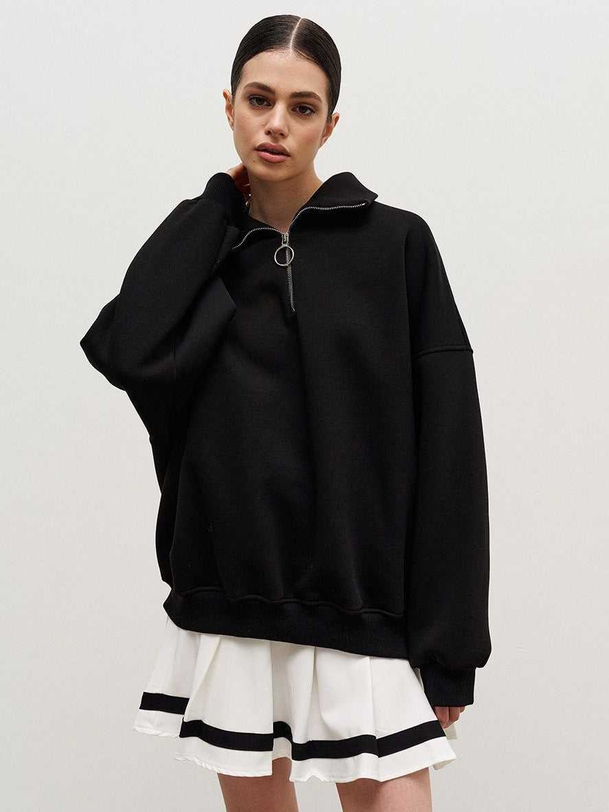 Women's Casual Zip-Up Hoodie & Loose Sweatshirt
