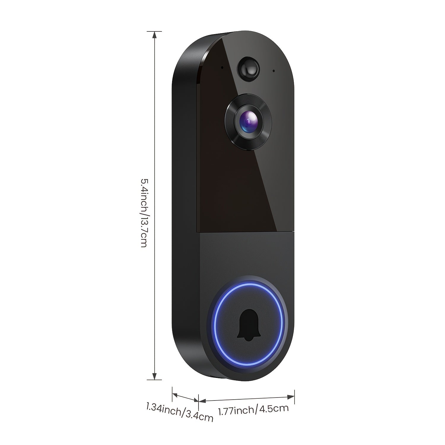 2K Wireless Smart Doorbell Camera with 166° Wide-Angle View and Night Vision