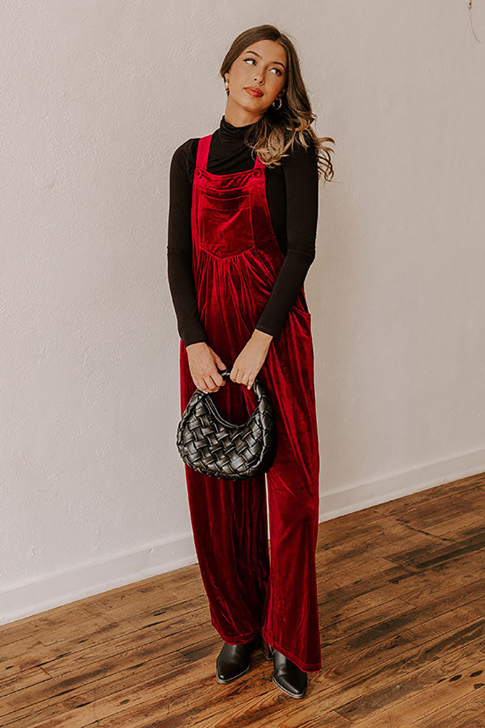 Womens Velvet Buttoned Ethnic-Style Jumpsuit